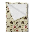 thumbnail image 2 of Mushroom Soft Flannel Fleece Blanket, Colorful Cartoon Garden with Botanical Plants Bees and Butterflies on Polka Dots, Cozy Plush for Indoor and Outdoor Use, 50" x 60", Multicolor, by Ambesonne, 2 of 5