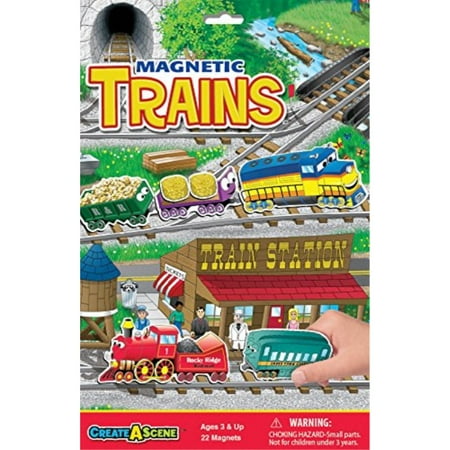create-a-scene magnetic playset - trains