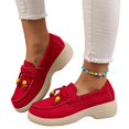 thumbnail image 2 of YOUYEDIAN Loafers for Women Round Toe Versatile Platform Comfy Lace-up Deco Fashion Flats Casual Slip On Soft Walking Shoes, 2 of 5