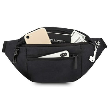 Fanny Pack for Men, 4-Zipper Pockets Belt Crossbody Bag, Waist Bag for Phone, Sports, and Traveling, Stylish