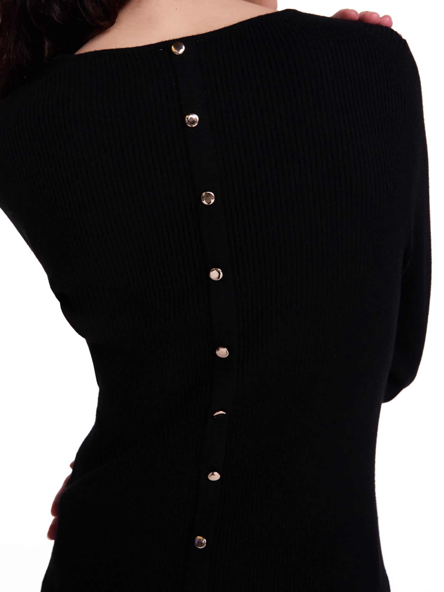 Scenario Women's V-Neck Ribbed Sweater with Long Sleeves, Lightweight, Sizes XS-XXXL
