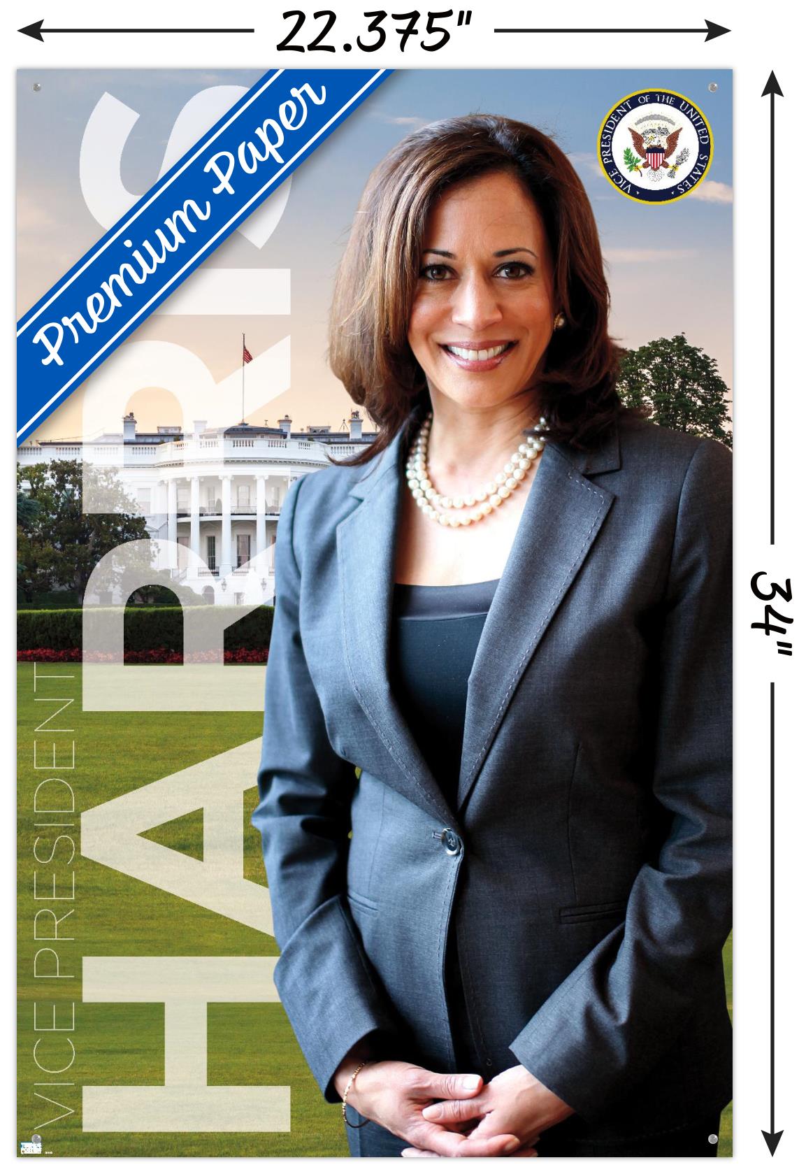Kamala Harris - Vice President Wall Poster with Pushpins, 22.375" x 34"