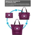 thumbnail image 6 of Spencer Large Travel Tote Bag, Waterproof Expandable Duffel Gym Tote Bag, Weekender Carry on Overnight Bags for Women and Men with Trolley Sleeve Wet Pocket, Travel Duffel Bag, Purple, 6 of 10