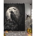 thumbnail image 2 of Happy Halloween Shower Curtain Set ，Waterproof Fabric Shower Curtains Horror Crow Moon Bat Tree Branch Shower Curtains for Bathroom,Bathroom Decor 36"x72", 2 of 6