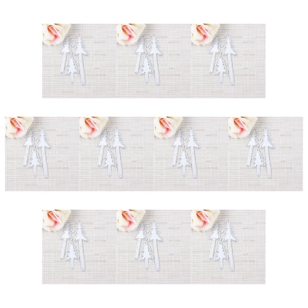 Wosthever Molde de grabado Árbol de Navidad Plantilla de acero al carbono Fabricación de tarjetas Juego de troqueles Fabricante de tarjetas de 10piezas Wosthever CBP144813