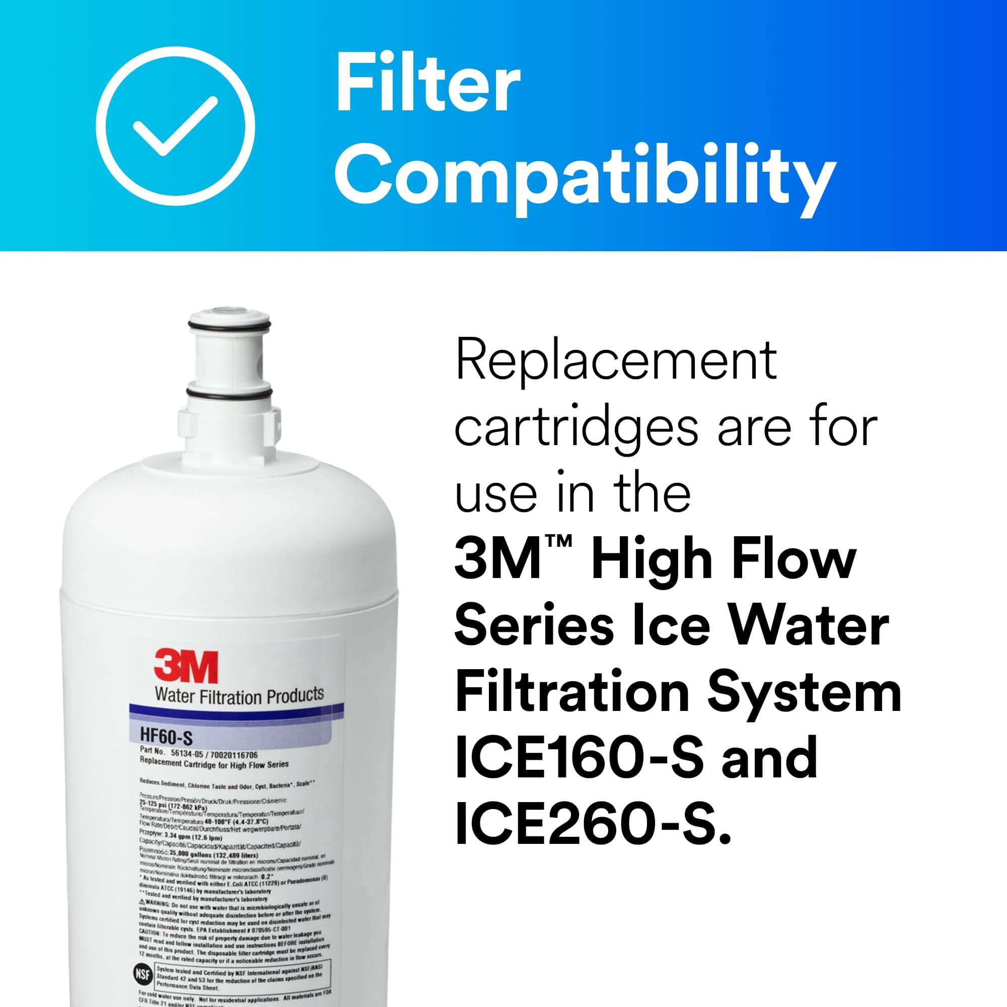 3M High Flow Series Replacement Cartridge HF60-S, 5613405, 1 Per Case
