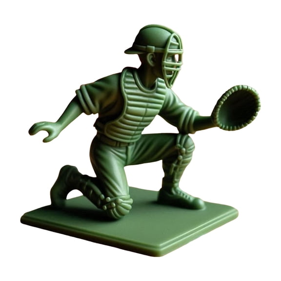 Interesting Green Baseball Soldier Character Classic Toy Set for Home Desk Display Museum Figurine