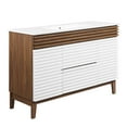 thumbnail image 2 of Modway Render 48" Single Sink Bathroom Vanity in White Walnut White, 2 of 10