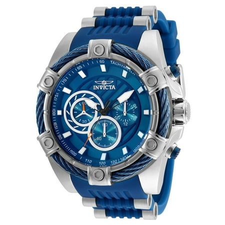 - 25524 Chronograph Bolt 52mm Blue Dial Men's Polyurethane Watch