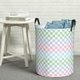 thumbnail image 6 of Susaid Colorful Checkerboard Print Waterproof Oxford Cloth Storage Circular Laundry Hamper BasketCapacity for Home-Medium, 6 of 6