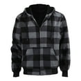 thumbnail image 1 of Veste Chandail en Molleton Taille Européenne pour Adolescents à Carreaux Rayés Chandail à Capuchon Hiver Plus Veste d'Hiver Tricotée Robe Chandail Zippée Chandail en Molleton Simple pour Femmes Tunique Espace Légère Chandail en Molleton Surdimensionné, 1 of 2