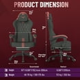 thumbnail image 4 of Luxvie Velvet Fabric Gaming Chair With Footrest, Ergonomic Comfortable Video Gamer Chair For Adult, Reclining Office Computer Desk Game Chairs With Massage Lumbar Cushion and Headrest, Black&Red, 4 of 10