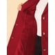 thumbnail image 5 of Abrigo largo de invierno para mujer Inspire Chic, de un solo botón, color burdeos, 5 of 6