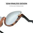 thumbnail image 2 of Cyxus Sunglasses for Women Cat Eye Semi Rim UV Protection Trendy Ladies Shades（1079 Silver）, 2 of 6