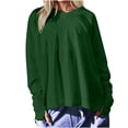 thumbnail image 3 of HVOBTTY Womens Long Sleeve Pullover T Shirt, Fall Tops for Women, Women's Plus Size Casual Solid Color V Neck Tunic Athletic Shirt with Thumb Holes Green, S, 3 of 5