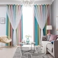 thumbnail image 2 of Color Starlight Curtains, Color Striped Hollow Star Curtains, Suitable For Children's Girls Bedroom And Living Room, 2 of 7