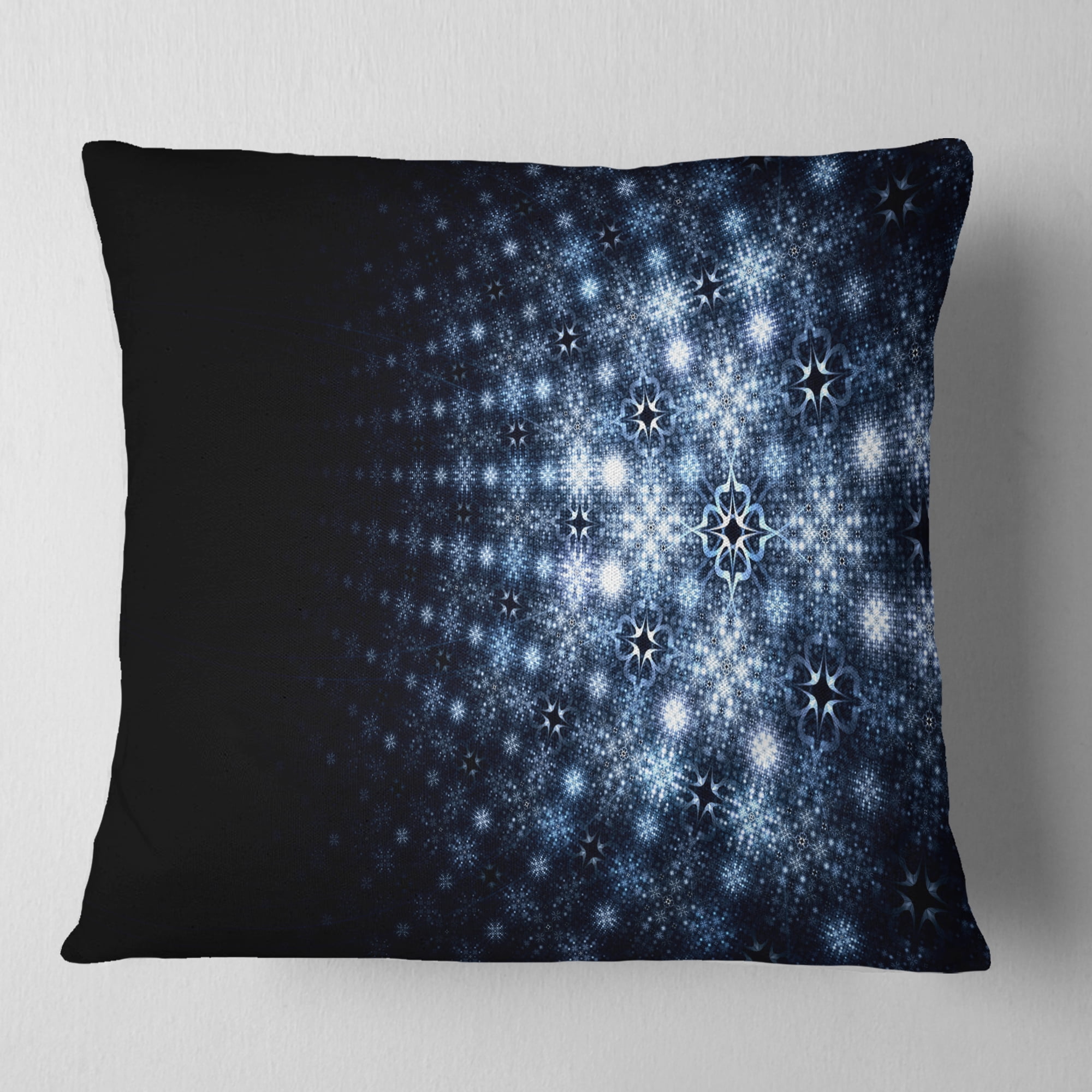 Designart Digital Fractal Flower Perspective - Abstract Throw Pillow - 16x16
