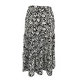 thumbnail image 1 of Falda George para Mujer Larga con Elástico en Cintura Estampado Hojas Negro Talla M, 1 of 4