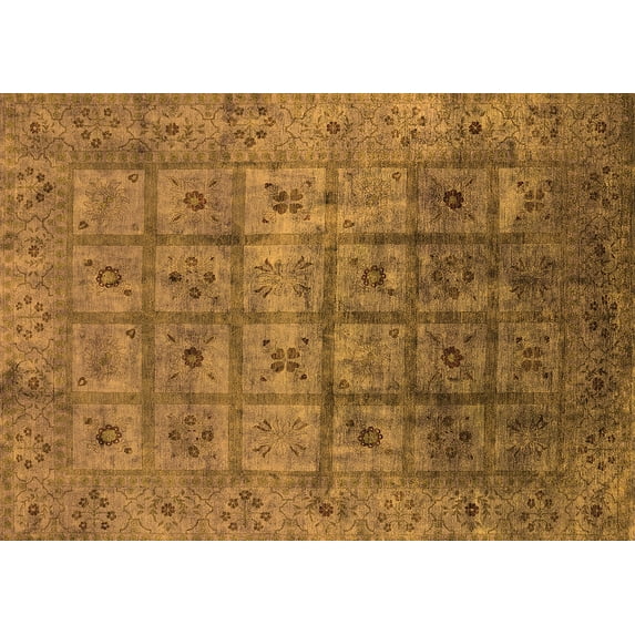 Ahgly Company Indoor Rectangle Oriental Orange Industrial Area Rugs, 2' x 5'