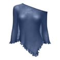 thumbnail image 3 of APEXFWDT Womens Off Shoulder Sheer Cover Ups Lightweight Mesh Shrug Summer Trendy Poncho Tops, 3 of 6