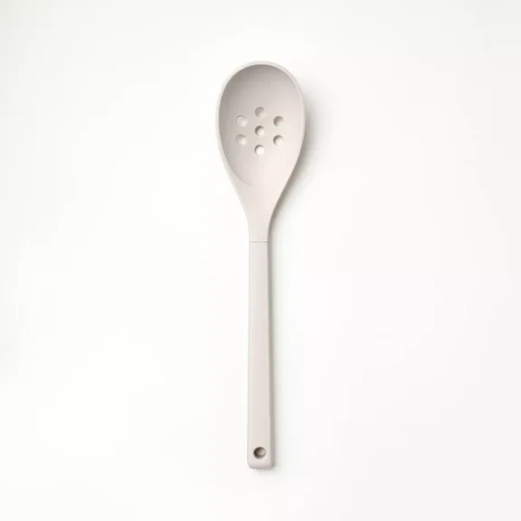 Soft Grip Nylon Slotted Spoon Gray