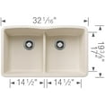 thumbnail image 2 of BLANCO DIAMOND Equal Double Low Divide Undermount - Truffle, 2 of 7