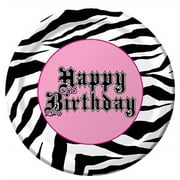 Happy Birthday Zebra Print Dessert Plates - Birthday Party, Birthday Party Supplies, Birthday Tableware, Zebra Party, Animal Print, Paper Plates