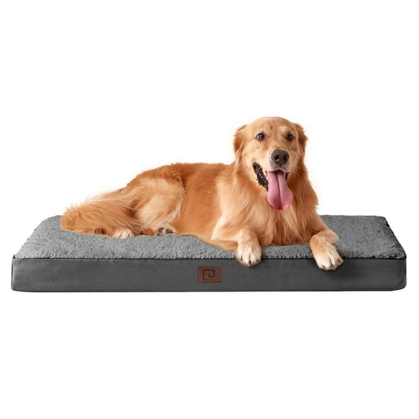 Cama ortopédica para perros EHEYCIGA XXL para perros gigantes, gris, 120 x 75 cm