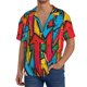 thumbnail image 1 of Fotbe Colorful Arrow Graffiti Pattern Camisa Estampada de Manga Corta para Hombre, Casual de Verano, Estilo Playero, Sin Arrugas-X-Large, 1 of 5