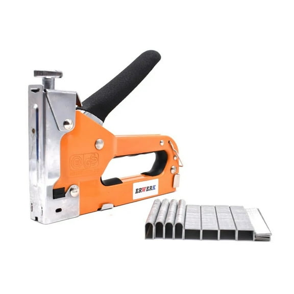 3 In 1 Manual Nail Staple Gun Furniture Stapler With 600Pcs Nails For Wood Door Upholstery Framing Gun Hand Tools ,Easy Adapter & Wide Applications