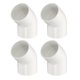 thumbnail image 1 of Uxcell 4 Pcs 1.5" Accesorios de tubería de codo de 45 grados Grado de construcción de muebles Adaptador de esquina de 2 vías Blanco, 1 of 6