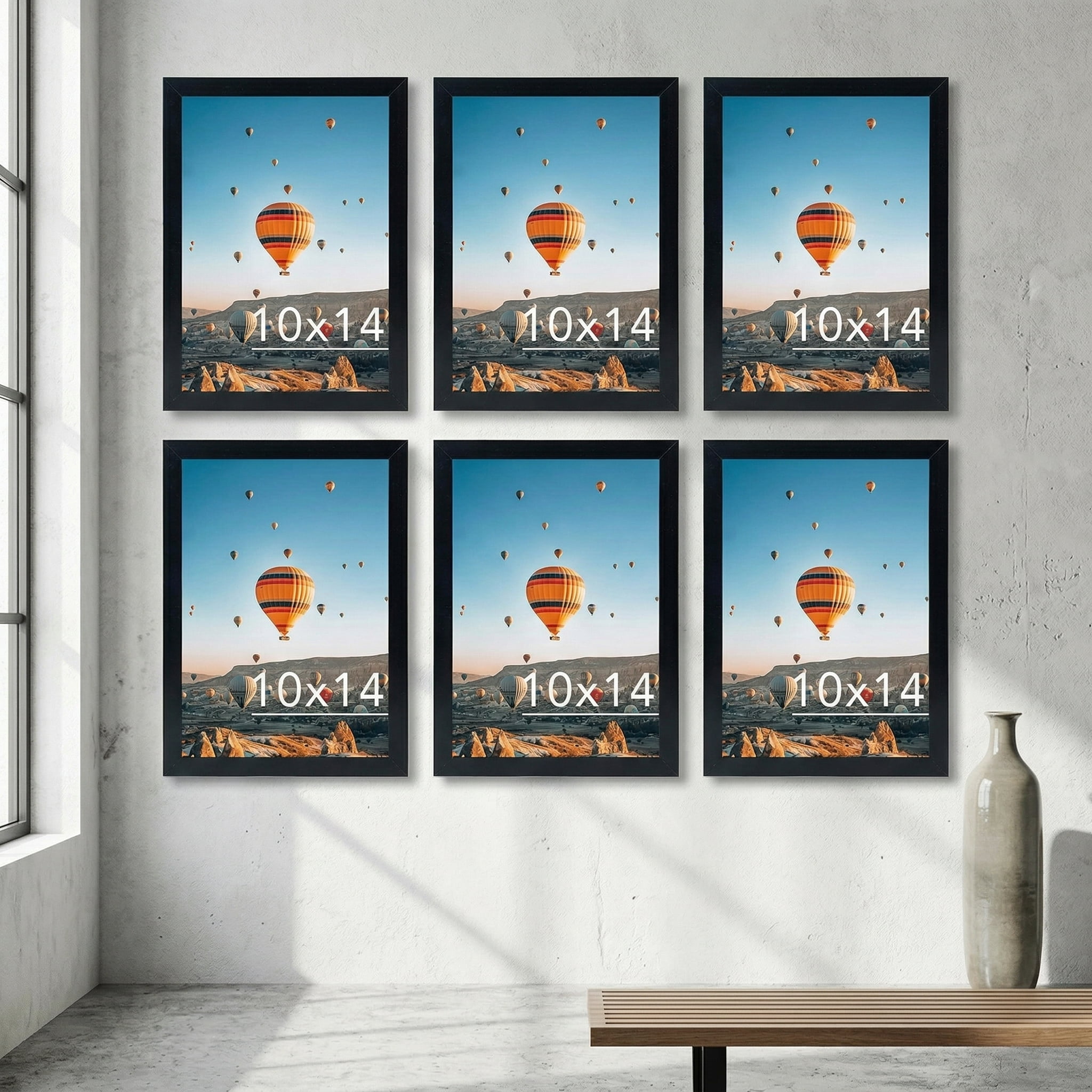 10x14 Picture Frame Set of 6 Black for 30 x 40cm Diamond Painting Art, Wall Mounting Horizontally or Vertically, 10 x 14 Wall Gallery Poster Photo Frame with Durable Shatter Resistant