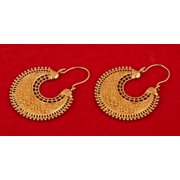 Sunsoul By Touchstone Indian Handcrafted Mesh Work Floral Moon Jewelry Gold Tone Earrings For Women.