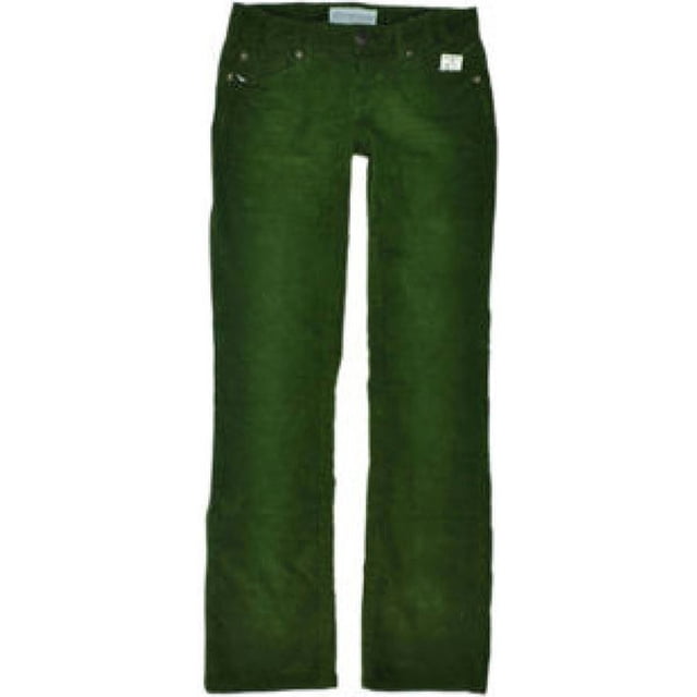 Aeropostale Womens Solid Casual Corduroy Pants, Green, 1/2 Regular
