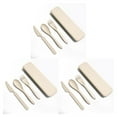 thumbnail image 3 of jesticaly Tableware Set Portable Washable Solid Color Children Flatware Kit Home Preschool Camping Holiday Cutlery Beige 3Set, 3 of 6