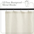 thumbnail image 3 of NICETOWN Natural Linen Shower Curtain for Bathroom Lightweight Waterproof Linen Blend Button Hole Semi Sheer Shower Curtains for Bathtub, 72"x72", Hooks Included, 3 of 8