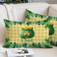 thumbnail image 2 of Happy St. Patrick's Day Pillow Covers King, Spring Coin Clovers Yellow Plaid Soft Brushed Microfiber Breathable Throw Pillow Covers, Decorative Pillowcase with Zipper for Couch Sofa Bedroom 20"x36", 2 of 9