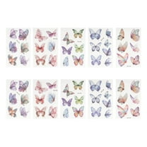 Unique Bargains 10 Pcs Realistic Temporary Tatto Colorful Fake Tattoos Blue Pink Green