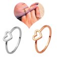 thumbnail image 2 of Bague pour Femmes Mode Mignonne Creux Coeur Cuivre Bijoux Bague Simple Band, 2 of 7
