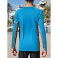 thumbnail image 3 of ANFERRY Men Swim Shirts Quick Dry UPF50+ Sun Protection Athletic Rash Guards Long Sleeve Color Block Swimwear, 3 of 8