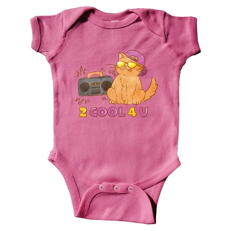 

Inktastic 2 Cool 4 U Cute Orange Cat with Stereo Gift Baby Boy or Baby Girl Bodysuit
