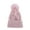 Pink, variant on Women Sequin Knit Beanie Hat With Pom Pom Fashion Shiny Winter Skull Cap Plush Cuffed Cold Weather Hat Gold One Size