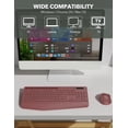 thumbnail image 4 of Wireless Keyboard and Mouse Combo, Full-Size Ergonomic Set with Wrist Rest & Phone Holder, 2.4G Wireless Plug & Play for PC, Laptop, Home & Office Use Claret, 4 of 9