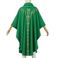 thumbnail image 2 of Vêtements d'Église Prêtre Clergé Chasuble Catholique Tenue de Messe Robe Col Rond, 2 of 3