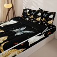 thumbnail image 3 of jejeloiu Watercolor Cat Butterfly Zipper Full Size Comforter Sets with Fitted Sheet and 2 Pillowcases For Kids,Colorful Cute Pet Animals Zipper Bedding Set For Girls,Reversible,4 Pieces, 3 of 7