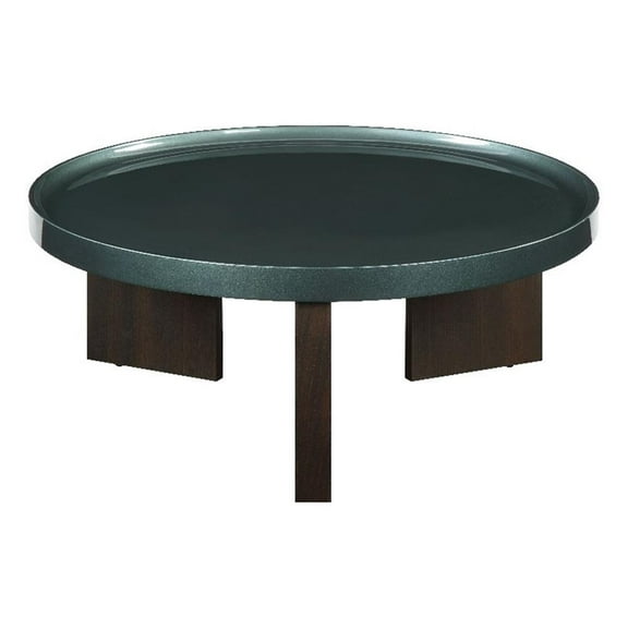 ACME Lakita Coffee Table in Blackish Green/ Dark Blond High Gloss & Smoked Oak