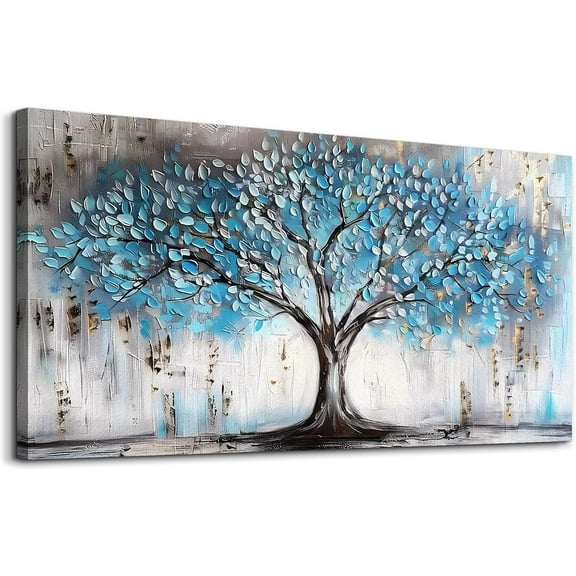 Aaheei Canvas Wall Decor For Living Room Farmhouse Wall Art For Bedroom Office Wall Decorations Blue Tree Wall Paintings Abstract Wall Pictures Artwork Modern Room Home Decor Posters