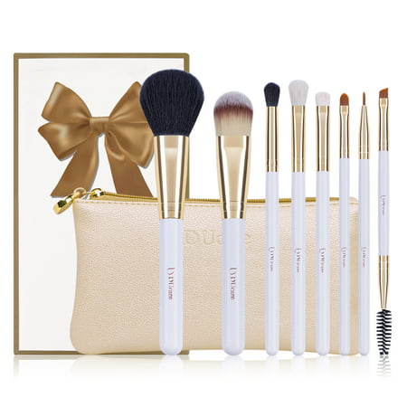 DUcare 8Pcs Makeup Brushes Set Kabuki Foundation Blending Blush Eyeshadow Face Lip Brush Kits with Case Bag,