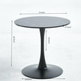 thumbnail image 3 of GZXS Mid-Century Modern Dining Table with Black Marbling MDF Top & Metal Pedestal Base, 31.5" Small Space Kitchen or Dining Room Round Table, Easy to Assemble & Clean, 3 of 6