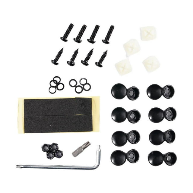 Front License Plate Mounting Kit, Anti Theft Auto Security License Plate Screws Accessories Stainless Steel Screws,Universal Bumper Car Tag Frame Mount Adapter with Stainless Steel Screw Cap